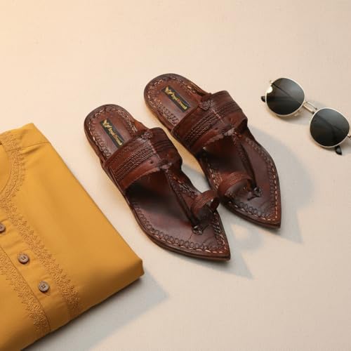 Image of Kolhapuri Chappal for Men|Kolhapuri Slippers for Men|Kolhapuri Shoes for Men|Leather Slippers for Men|Wedding Slippers for Men-B1