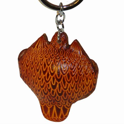 A Pair Of Real Leather Fat Owl Key-Chain, Handcrafted Owl Charm, Brown And Purple #TOP3