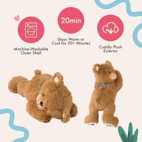 Image of Lilly's Love Heatable & Coolable Lavender Scented Weighted Stuffed Animal - Microwavable Heatable Pad for Kids & Adults - Machine Washable Plushie - Calming Stuffed Animal for Anxiety - Bear
