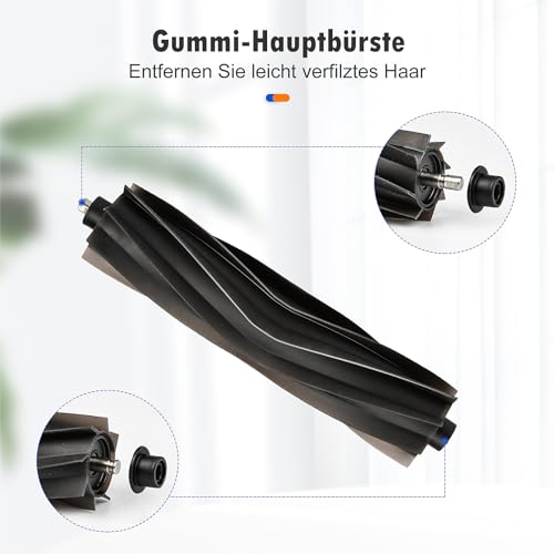 20 Stück Zubehör für Ecovacs Deebot T20 Omni / T20e Omni Saugroboter, 1 Gummi Hauptbürste 4 Staubbeutel 4 Wischtücher 4 Filter 6 Seitenbürsten 1 Reinigungsbürste