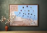 D Day Map - Dday the 6th of june 1944 Omaha Beach Normandy Invastion Poster - WW2 World War 2 D-day Military History Memorabilia Unframed (16'x20')