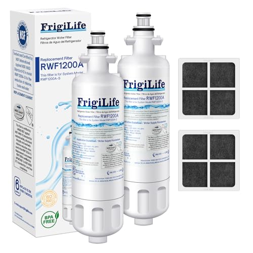 Image of ADQ36006101 Refrigerator Water Filter Replacement for LG LT700P, Kenmore Elite 9690, ADQ36006102, 469690, ADQ36006101-S, RWF1200A, LFXS30766S, WSL-3, FML-3 and LT120F Air Filter, 2 Combo