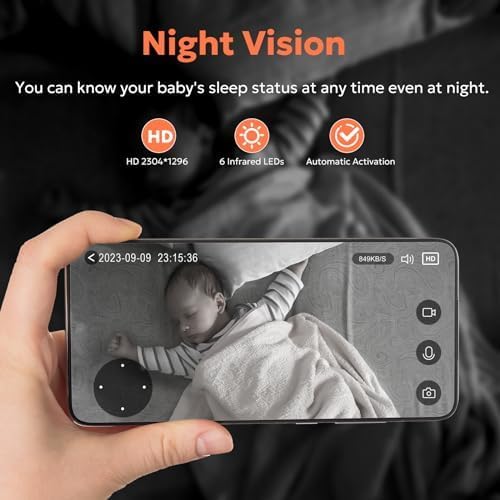 Miniatura 4 de owltron Cámara de seguridad para interiores, 360 cámaras caseras panorámicasinclinables con detección de movimiento, cámara para mascotas con