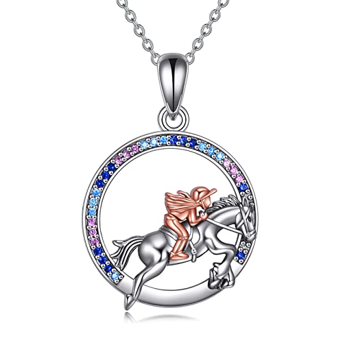 Yfn S925 Sterling Silver Horse Necklace Pendant Jewelry Gift For Women Girls #TOP17