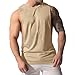 Mens Drop Armhole Tank Top Male Workout Cut Off Sleeveless Shirts Muscle Cut Off Tank Tops for Men (Apricot,Medium)