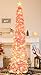 HMASYO 6 FT Pop Up Tinsel Christmas Tree with 100 LED Timer Lights & Remote, Pink Collapsible Artificial Pencil Tree with Snowflake Ornaments Xmas Decoration for Home, Office, Party, USB Powered
