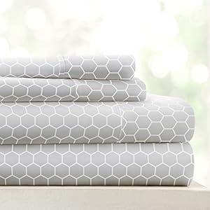 Linen Market ienjoy Home Wabenmuster Bettlaken-Set Grau