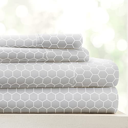 Linen Market ienjoy Home Wabenmuster Bettlaken-Set Grau