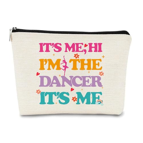 JEFBFBWE - JEFBFBWE Dance Makeup Bag,Dancing Pouch,Dance Shoes Bag,Gifts for Dancer,Dancing Lover,Girls, Teenagers(I'm The Dancer)