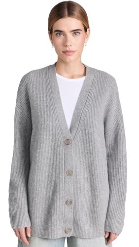 Women's Cashmere Cocoon Cardigan, Heather Grey, L