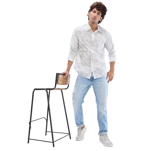 Image of Spykar Men's Slim Fit N /A Full Sleeve Printed Casual Shirts