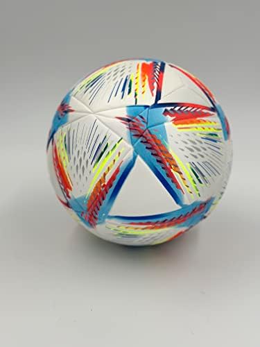 World Cup Quality Soccer Ball Size 5 Thermally Bonded Match Ball with Seamless Stitching- Official Match Weight- Long Lasting Professional High Grade PU Leather- Pelota de Futbol- USA - 2