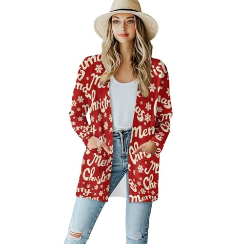Image of Women's Lightweight Cardigans with Pockets Trendy Long Sleeve Open Front Cardigan Casual Tops Jackets Fall Oufits S-2XL