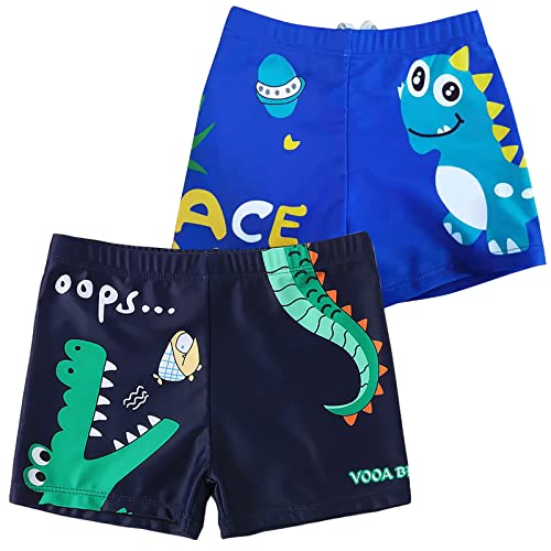 NautySaurs Boys Swim Trunks Toddler Swim Shorts Swimming Boxer Briefs Crocodile+Dinosaur, 3-4T