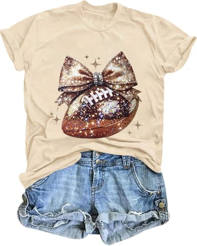 Game Day Football Shirt for Women Football Season T-Shirt Short Sleeve Sunday Funday Tee Tops