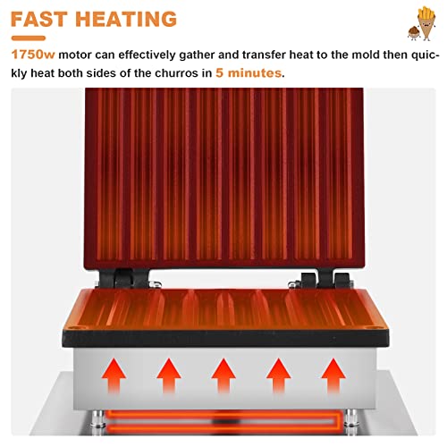 Electric Churro Maker Machine Churrera Churro Maker Spanish Churro Maker Latin Fruit Donut Machine Nonstick Waffle Stick Maker 8Grids 110V