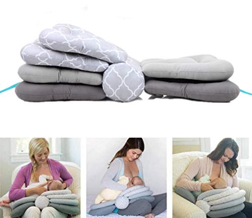 Image of VAE Elevate Adjustable Nursing and Breastfeeding Pillow and Bottle Feeding with Multiple Angle Altering Layers for Proper Positioning Feeding Even as Your Baby Grows (Gray)