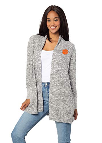 Image of chicka-d Women's Cozy Fleece Cardigan Heather Grey