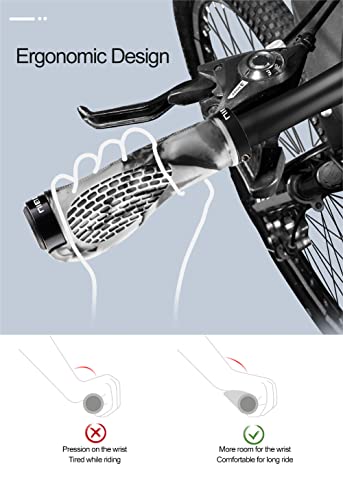 Image of TOPCABIN Ergonomic Bike Grips - Widen Holding Rubber Grips with Aluminum LockGrips for Mountain & Road Bikes