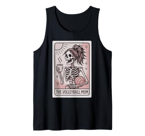 The Volleyball Mom Tarot Card Skeleton Mothers Day Vintage Camiseta sin Mangas