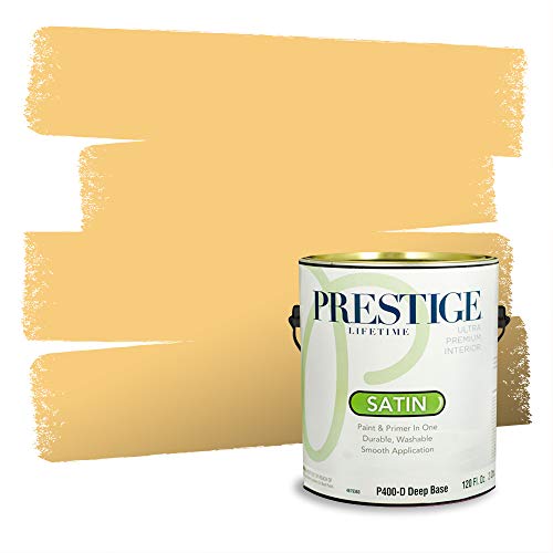 PRESTIGE Paints P400-D-2008-1CVP Paint and Primer In One, 1 gallon, Grand Hotel Awning Yellow