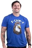 F Caw F Shirt - Funny USA Eagle Men's Novelty Shirts F-Caw-F Patriotic Fcawf Funny 4th of July T-Shirt for Men or Women -(Eagle,L) Royal Blue