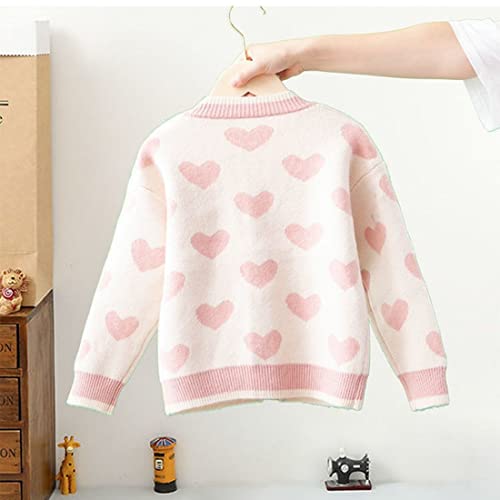 FindThy Girls Heart Print Cute Cardigan Long Sleeve V Neck Brushed Sweater Kawaii Cardigan Coat2
