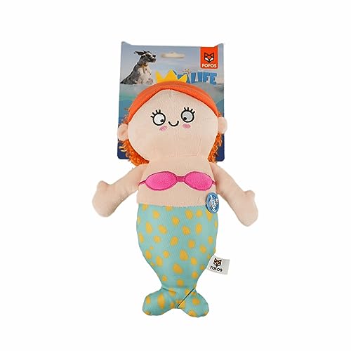 Image of BarkButler x Fofos Sealife Mermaid Plush Dog Toy, Multicolor|X-Small - Medium (0-20kgs)|Reinforced Seams|Enhanced Durability|Squeaker Inside|for All Dogs Breeds|Chew, Tug, Play