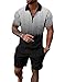 BUNDMAN Mens Short Sets 2 Piece Outfits Polo Shirt Fashion Summer Tracksuits Shorts Set for Men and Casual Set for men