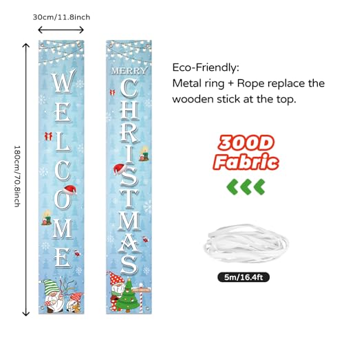 Koliphy Christmas Door Banner, Merry Christmas Decorations for Indoor Outdoor Xmas Party Decorations Banner - Image 2