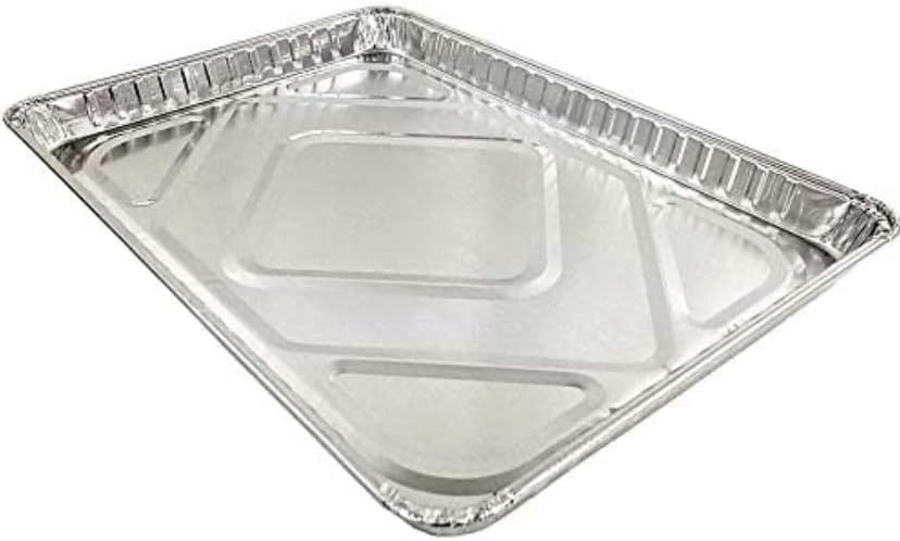 ProPac & Seal Half 1/2 Size Sheet Cake Aluminum Foil Pan w/Clear Dome Lid 17.1" L x 12.3" W x 1.25" D (Pack of 10 Sets)