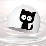 Süße Katzen-Silikon Badekappe für Kinder – Bademütze Badehaube Schwimmhaube, Ideal für Schwimmen, Badeanstalt & Urlaub