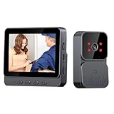 ZAIDER インターホン ワイヤレス 工事不要 ドアホン テレビドアホン カメラ付き 【双方向通話/自動録画】 赤外線LED 暗視撮影 2.4Ghz無線 WI-FI不要 玄関チャイム USB充電 超広角 防犯カメラ 日本語説明書