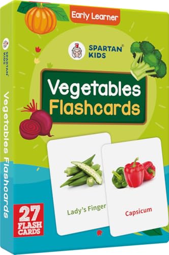 Image of SPARTAN KIDS Vegetables Creative Thinking Flash Cards for Kids | 27 Early Learning Flash Cards Easy & Fun Way of Learning 1 Year to 6 Years Babies