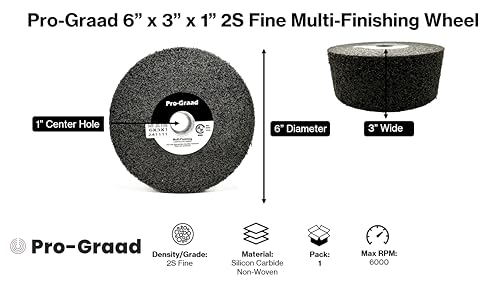 multi-finishing wheel  6 x 3 x 1 2s fine grit silicon carbide - stainless steel finishing convolute wheel 13181  for 4 finish - 1 pack