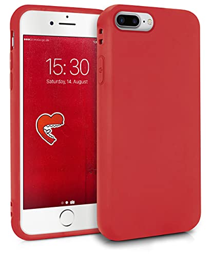 MyGadget Funda para Apple iPhone 7 Plus | 8 Plus en Silicona TPU - Carcasa Slim & Flexible - Case Resistente Antigolpes y Anti choques Ultra Protectora Rojo