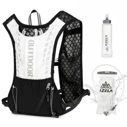 Ecofocet Chaleco Hidratacion Trail Running,Chaleco Running Hombre,Mochila Hidratacion,Mochila Running Hombre,con 1.5 L Bolsa de Agua,500ml Soft Flask,para Ciclismo,Hacer Senderismo