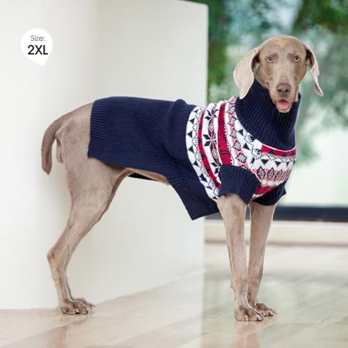 IECOii XXX Dog Sweater Hundepullover,Extra GroßEr Hundepullover FüR GroßE Hunde MäDchen Junge,Gestrickter Warmer Hunde-Rollkragenpullover FüR Halloween Weihnachts Outfit FüR Labrador,XXX-Large