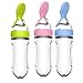 Supvox 3 Piezas de Biberón de Silicona con Cuchara Dispensadora de Herramientas de Vajilla Recién Nacidas para Alimentador de Bebés (Rosa Verde Azul)