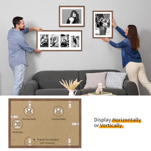 puthiac 13x19 Oak Wood Picture Frame - 13"x19" Poster Frames for Wall, 13x19 Picture Frames for Wall, 13 x 19 Picture Frames, 13 x 19 Frames for Wall(3 Pack, Walnut)