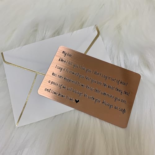 Anniversary Card Gifts for Him Men to Husband from Wife Engraved Wallet Card Insert I Love You Fiance Engagement Fathers Day3