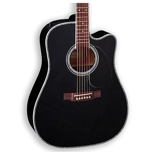 Takamine EF341DX Dreadnought Acoustic-Electric Guitar - Black