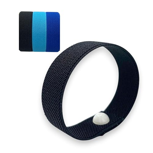 AcuBracelet Rubber Band Snap Bracelet for Stress Relief & Focus – Fidget Wristband for Calming Habits, Restlessness & Everyday Tension – Snap Technique Acupressure Band (M 7, Black)