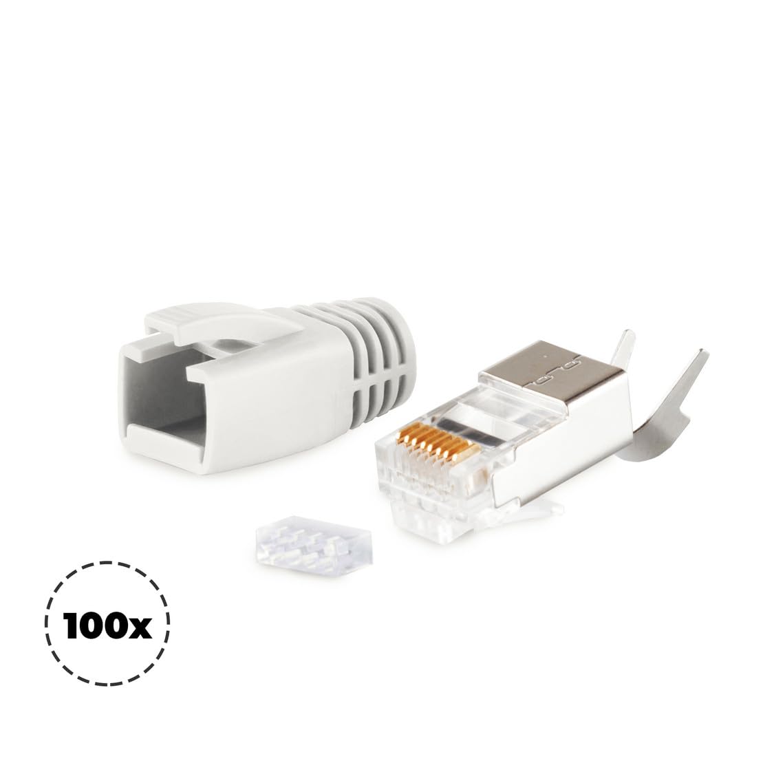 shiverpeaks Stecker Set für Verlegekabel bis AWG 23 grau VE100