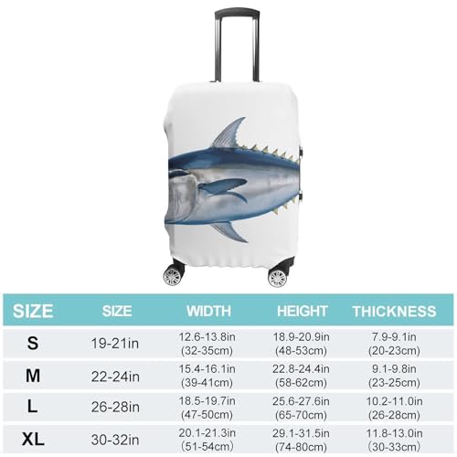 Carry on Luggage Cover Tuna Thunnus Suitcase Covers for Luggages Tsa Approved Travel Luggage Sleeve Protector Elastic Suitcase Protector Anti-Scratch Washable Fits 19-30 Inch Case -S2