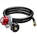 SHINESTAR High Pressure Propane Hose Kit 0-20 PSI Adjustable Propane Regulator for QCC1/Type1 Tank and LP Gas Grill Propane Tanks and Propane Appliances - CSA Certified (4ft)