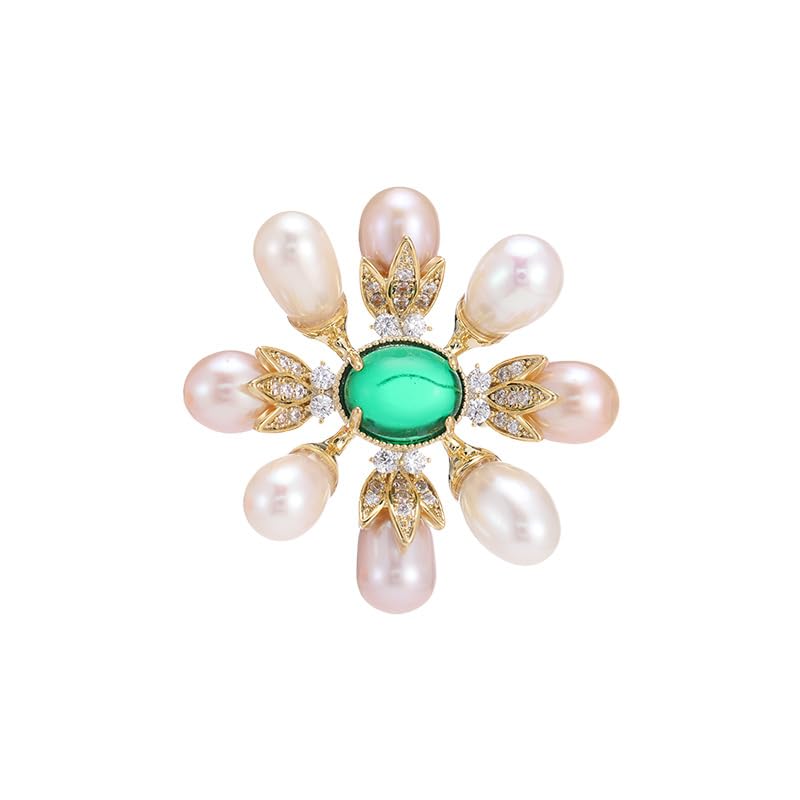 Broche de perlas naturales para lucir elegante en eventos y oficina