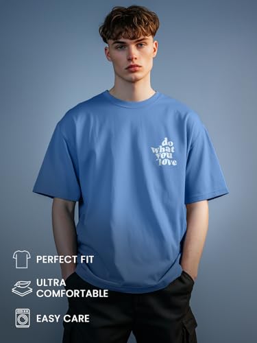 Image of Nobero Men's Oversized Graphic T-Shirt for Men | Soft Cotton | Drop Shoulder Relaxed Fit | Printed Casual Tshirt for Men