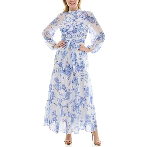 Image of Maison Tara Women's Printed Long Sleeve Maxi Dress