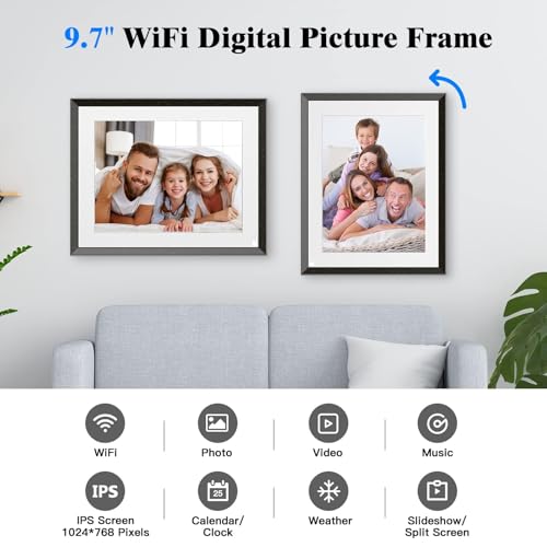 Wifidigitalpictureframe97inchdigitalphotowifismartdigitalframewithtouchscreen32gbmemorymotionsensorsendpicsandvideoviaappfromanywherebestgiftfortheimportantday Urban Country Home Decor Wifi digital picture frame 97 inch digital photo wifi smart digital frame with touch screen 32gb memory motion sensor send pics and video via app from anywhere best gift for the important day urban country home decor